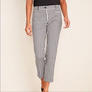 Ann Taylor Black White Gingham Check Ankle Pants
